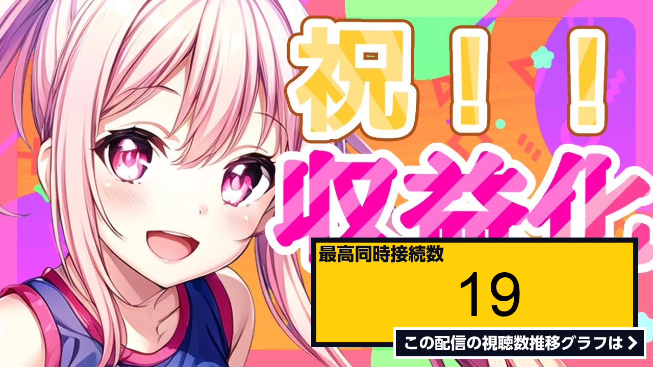 ライブ同時接続数グラフ『【収益化記念配信！】見つけてくれてありがとう 雑談！！[新人vtuber] 』 Livechart